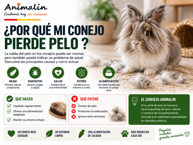 🐰 ¿Por qué pierde pelo mi conejo?