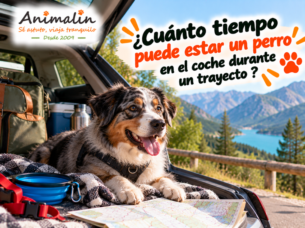 ¿Cuánto tiempo puede permanecer un perro en el coche durante un trayecto?