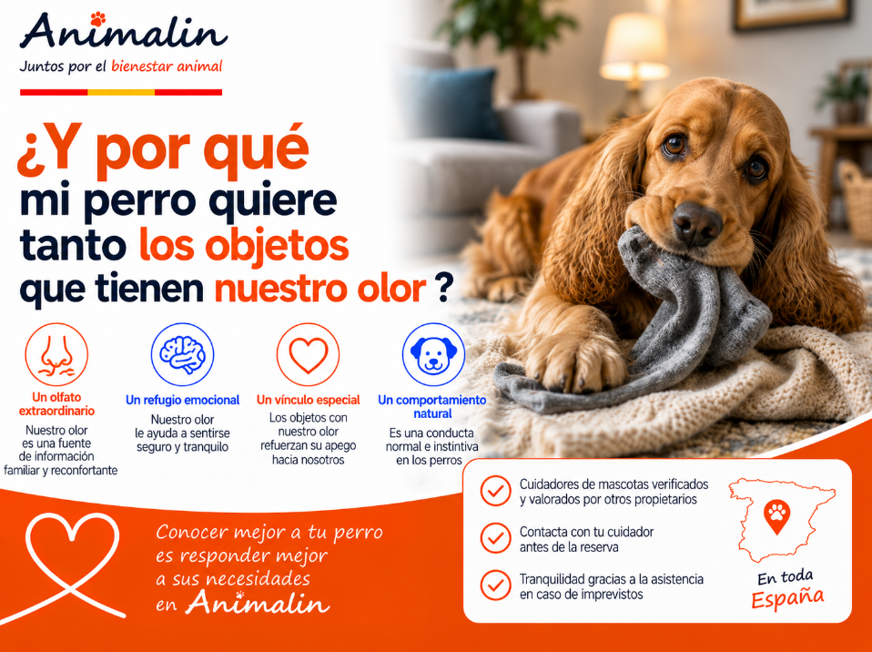 🤔 ¿Y por qué a mi perro le gustan tanto los objetos que tienen nuestro olor?