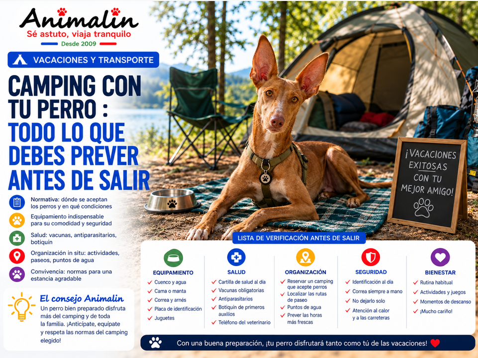 🏕️ Camping con tu perro: todo lo que debes prever antes de irte ⭐⭐⭐
