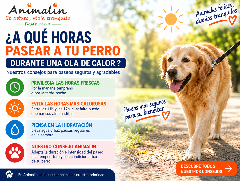 🐕 Pasear a tu perro durante la ola de calor: los buenos hábitos para evitar peligros